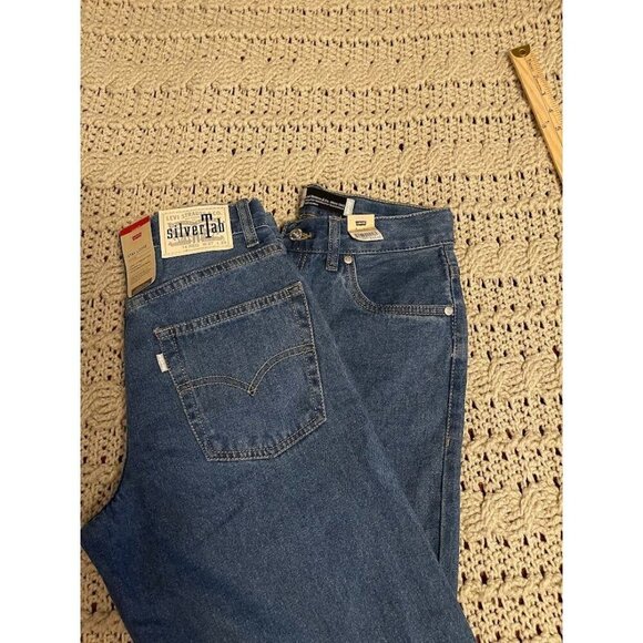 2‎ PAIR NWT Levis SilverTab Stay Loose Jeans 100% Cotton  Blue Denim SZ 14R 27 - Picture 10 of 14